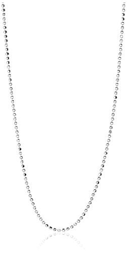 Peermont 925 Sterling Silver Diamond-Cut Bead Chain Necklace