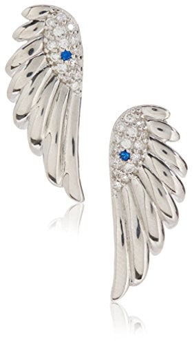 Peermont Jewelry CZ Evil Eye Wing Sterling Silver Earrings