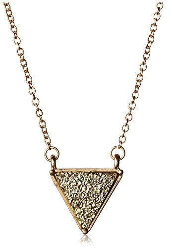Gemelli Triangle Druzy Necklace, Gold