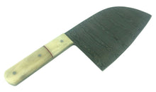 Load image into Gallery viewer, Damascus Steel Cleaver 7&quot; Blade Leather Sheath Bone Handle Custom Handmade
