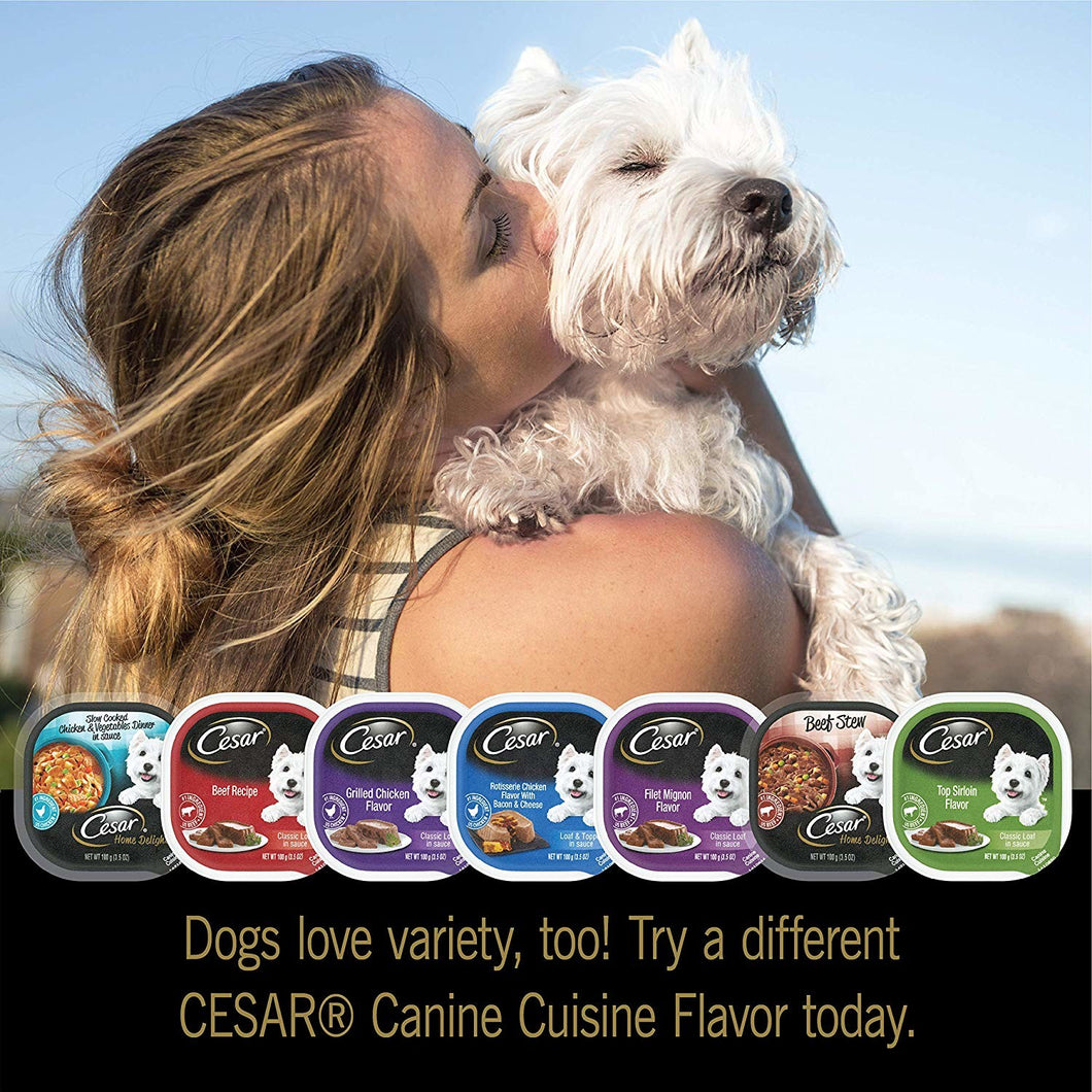 5-pack of Cesar Canine Cuisine Beef Pate in Meaty Juices Wet Dog Food 3.5 oz ea