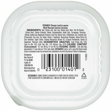 Load image into Gallery viewer, 5-pack of Cesar Canine Cuisine Beef Pate in Meaty Juices Wet Dog Food 3.5 oz ea
