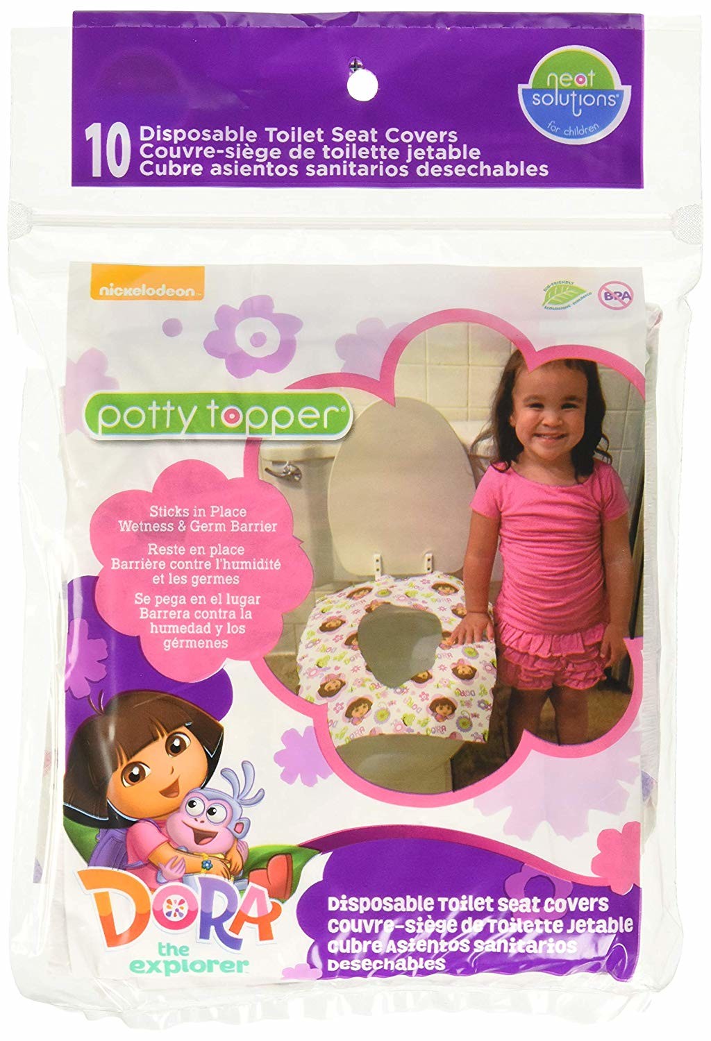 Dora the Explorer Potty Topper Disposable Stick-in-Place Seat Covers, 10-Count