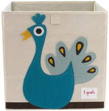 Load image into Gallery viewer, 3 Sprouts Fabric Cube Storage Bin - Peacock
