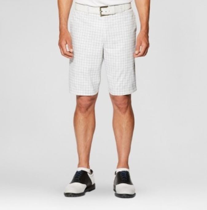 Jack Nicklaus Men's Windowpane Golf Shorts - White 28