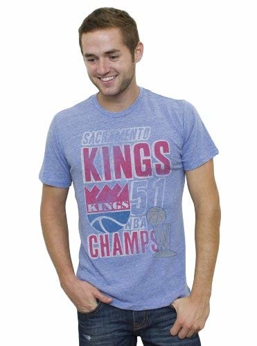 NBA Sacramento Kings Men's Vintage Tri-Blend Short Sleeve Crew T-Shirt, Liberty