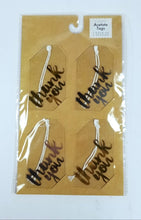 Load image into Gallery viewer, 4 Packs of 4 Count - Acetate Thank You Tags, 2 Each of 2 Designs
