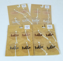 Load image into Gallery viewer, 4 Packs of 4 Count - Acetate Hello Tags, 2 Each of 2 Designs
