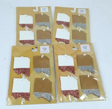 Load image into Gallery viewer, 4 Packs of 8 Count - Glitter Tags, Each Pack has 4 Each of 2 Designs
