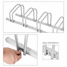 Load image into Gallery viewer, 4 Bike Bicycle Stand Parking Garage Storage Organizer Cycling Rack Silver
