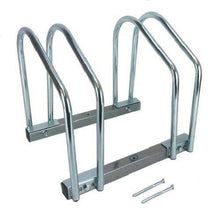 Load image into Gallery viewer, 2 Bike Bicycle Stand Parking Garage Storage Organizer Cycling Rack Silver Twin

