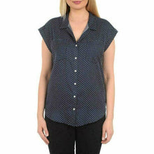 Load image into Gallery viewer, Jachs Girlfriend Ladies Tencel Blouse- Navy Print - Size Med
