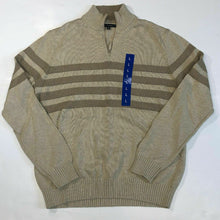 Load image into Gallery viewer, Tahari Men&#39;s Long Sleeve Sweater Quarter Zip Pullover Beige 2XL
