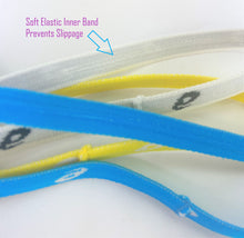 Load image into Gallery viewer, &lt;p&gt;asics Team Aerobic Headband 3-Pack Blue Yellow &amp; White Comfort Fit - One Size&lt;/p&gt;
