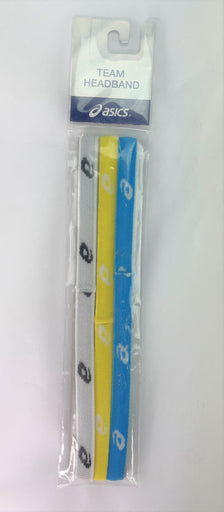 <p>asics Team Aerobic Headband 3-Pack Blue Yellow & White Comfort Fit - One Size</p>