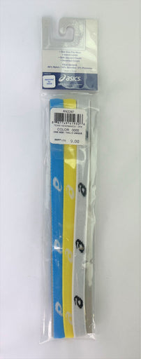 <p>asics Team Aerobic Headband 3-Pack Blue Yellow & White Comfort Fit - One Size</p>