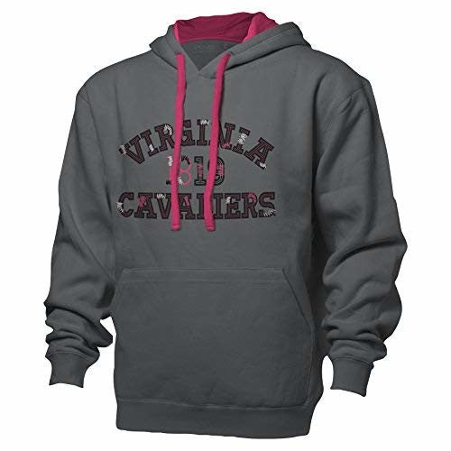 NCAA Virginia Cavaliers Color Block Hooded Sweatshirt, Graphite/Vivid, X-Small