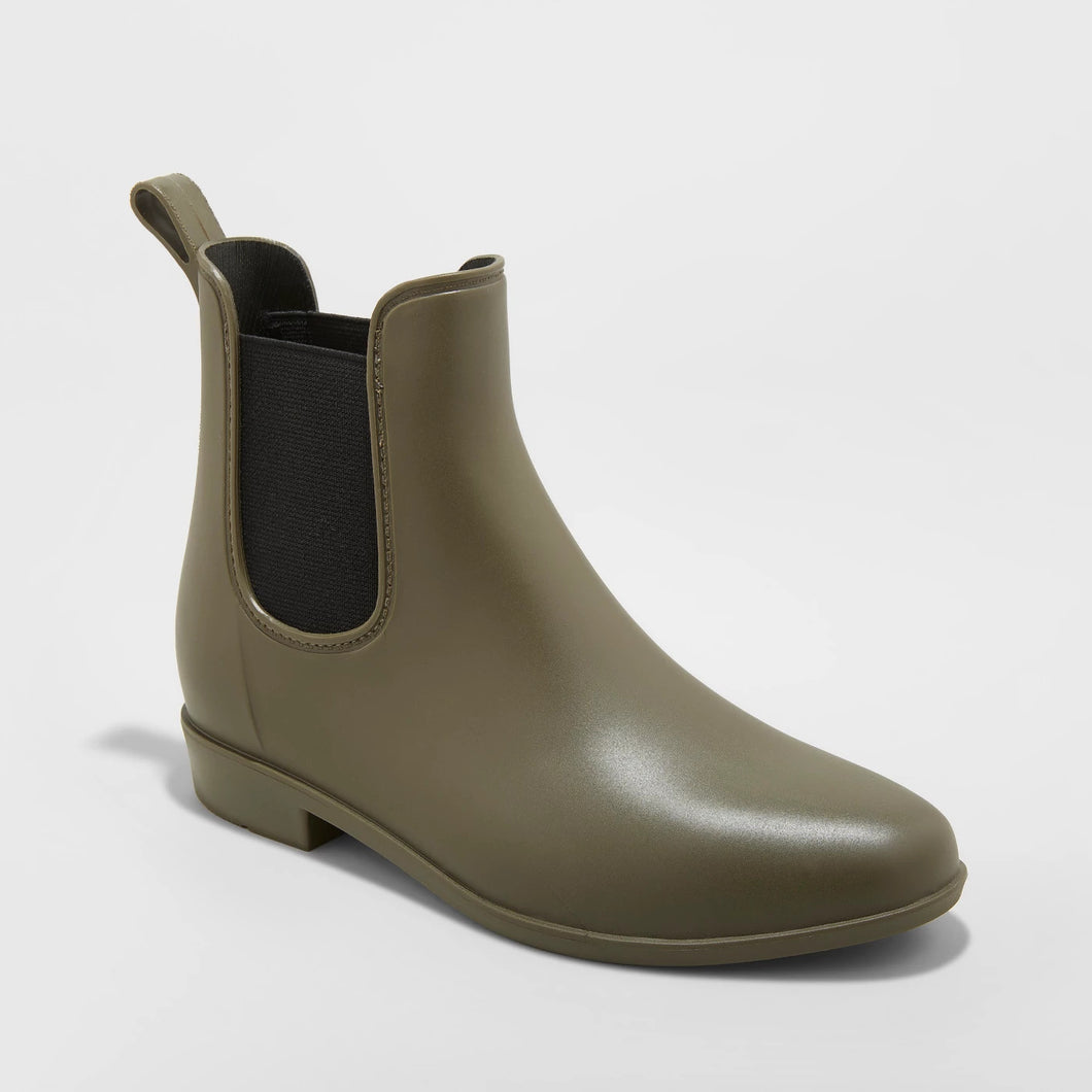 A New Day Women's Alex Ankle Rain Boots - Olive Green - Size 6 Wide