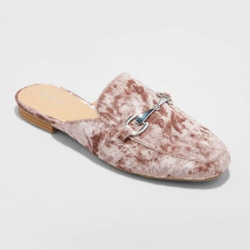 Women's Merona Kona Pink Backless Mule Slip On Loafer Flats - Pink - 8.5