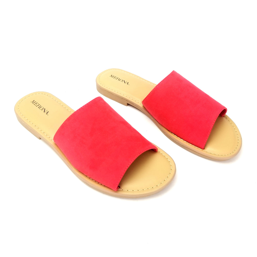 Merona - Women's Mardi Slide Sandals, Color: Red,  Size: 7.5 US