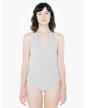 Load image into Gallery viewer, American Apparel Ladies Halter Bodysuit Heather Grey Ladies Med Cotton Spandex
