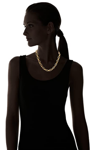 nOir Circling Necklace, 18K Gold-Plated Brass Chain Link Necklace, One Size