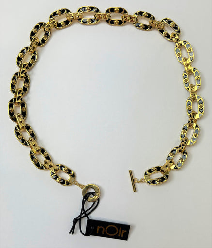 nOir Circling Necklace, 18K Gold-Plated Brass Chain Link Necklace, One Size