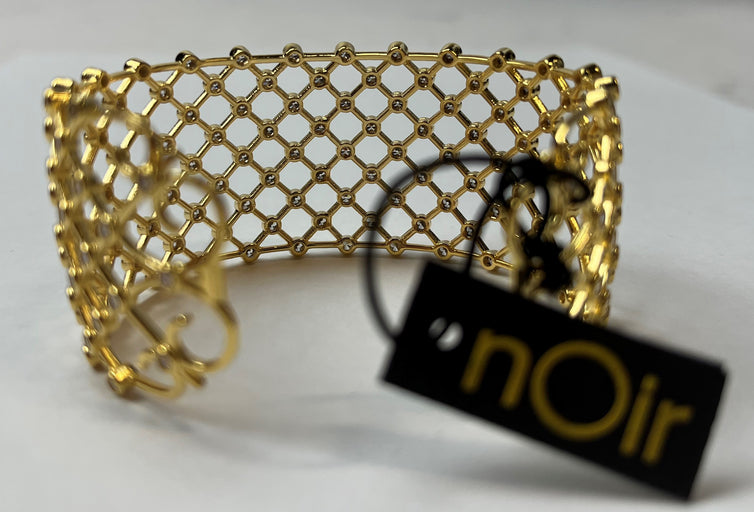 nOir Replay Bracelet Cuff, 18K Gold-Plated Brass with Crystal Accents, One Size