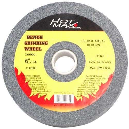 Hot Max 26007 8-Inch by 1-Inch 1-Inch Arbor Bench Grinding Wheel, 60 Grit