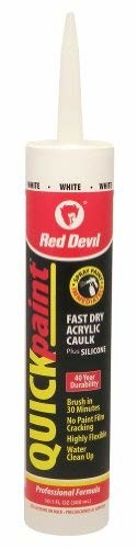 Red Devil 0946 Quickpaint Acrylic Latex Caulk 10.1-Ounce Cartridge, White
