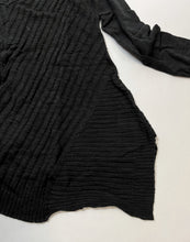 Load image into Gallery viewer, Beatrix Ost Knit Sweater Ribbed Long Sleeve V-Neck Top Flowing Sides Black Medium
