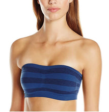Load image into Gallery viewer, Hanes Women&#39;s Ultimate Bandini ComfortFlex Multiway Wirefree Bra XS Blue Stripe
