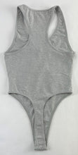 Load image into Gallery viewer, Women&#39;s Bodysuit Cotton Spandex Halter Thong by American Apparel Heather Gray
