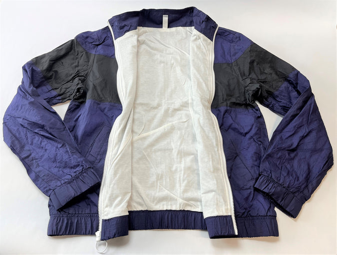 Retro 80's Style Men's Nylon Windbreaker Jacket by American Apparel, Cobalt - XL