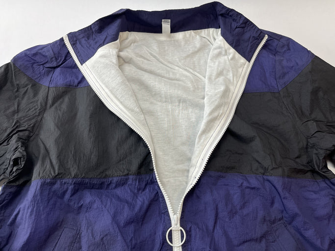 Retro 80's Style Men's Nylon Windbreaker Jacket by American Apparel, Cobalt - XL