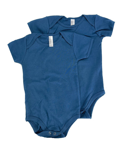2 Pack of American Apparel Organic Baby Short-Sleeve One-Piece, Galaxy Blue, 12-18 Months