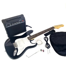 Load image into Gallery viewer, Zenison Electric 6 String Black Guitar Combo Starter Set Solid Wood Body Case
