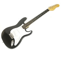 Load image into Gallery viewer, Full Size Right Handed Electric 6 String Guitar, Solid Wood Body and Bolt on Neck, Cable and Tremolo Arm, Color: Gloss Black
