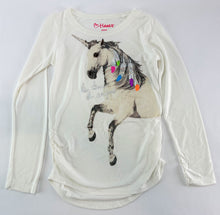 Load image into Gallery viewer, Girls&#39; Long Sleeve Tee Synched Sides Be True Be Unique Glitter Unicorn - 6/6x
