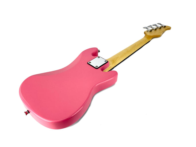 Left Handed Electric Base Guitar, Small Scale 36 Inch Mini Sized, Color: Pink