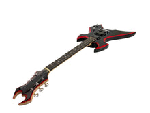 Load image into Gallery viewer, Full Size Right Handed Heavy Metal Style Electric 6 String Guitar, Solid Wood Body and Bolt on Neck, Cable and Allen Wrench, Color: Black with Red
