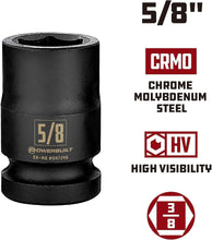 Load image into Gallery viewer, Powerbuilt 647246 3/8&quot; Dr. 5/8&quot; Impact Socket Chrome Molybdenum Steel
