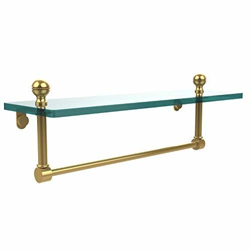 Allied Brass Mambo 16 in. Glass Vanity Shelf with Integrated Towel Bar