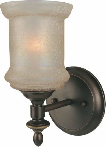 Lite Source LS-16411 Vashon 1-Lite Wall Lamp, Bronze with Glass Shade
