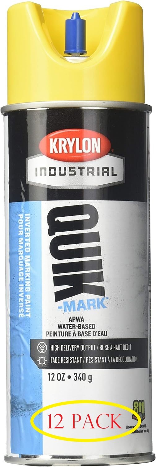 <p><strong>12 PACK - Krylon A03402 Inverted Marking Paint 12oz Cans Brilliant Yellow</strong></p>