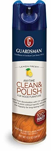 Guardsman Clean & Polish For Wood Furniture - Lemon Fresh - 12.5 oz - Silicone Free, UV Protection