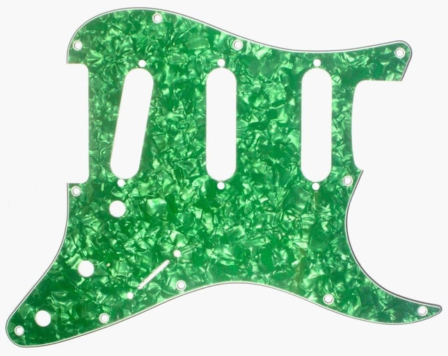 GUITAR PICKGUARD - GREEN PEARLOID - REPLACEMENT UNIVERSAL Stratocaster FIT