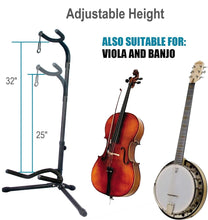 Load image into Gallery viewer, Adjustable Guitar Stand, Thick Velveteen Padding, Fits Electric, Acoustic &amp; Bass
