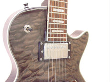 Load image into Gallery viewer, ELECTRIC GUITAR - GRAPHITE BLACK QUILTED MAPLE - HOLLOW BODY F-Soundhole SUPREME

