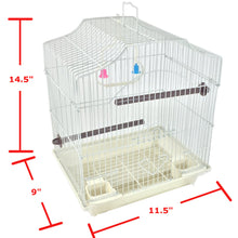 Load image into Gallery viewer, Bird Cage 14&quot; Hanging Wire Bird House WHITE
